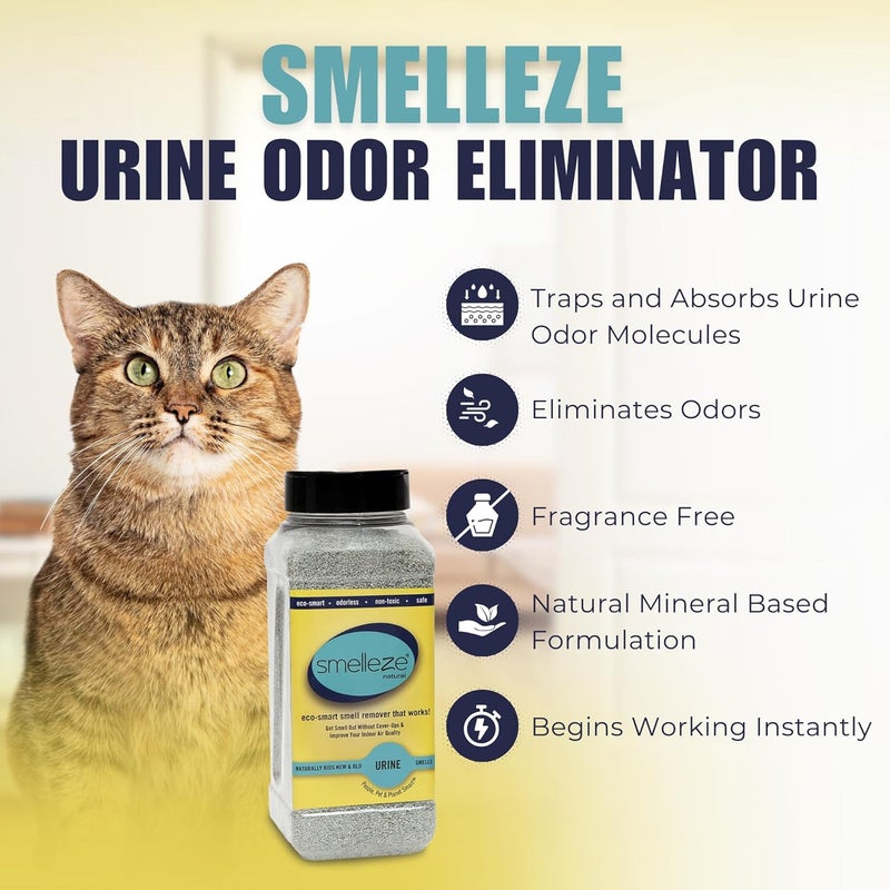 SMELLEZE Natural Urine Smell Removal Deodorizer - 2 lb Eco-Smart Granules for Effective Odor Elimination - Image 3